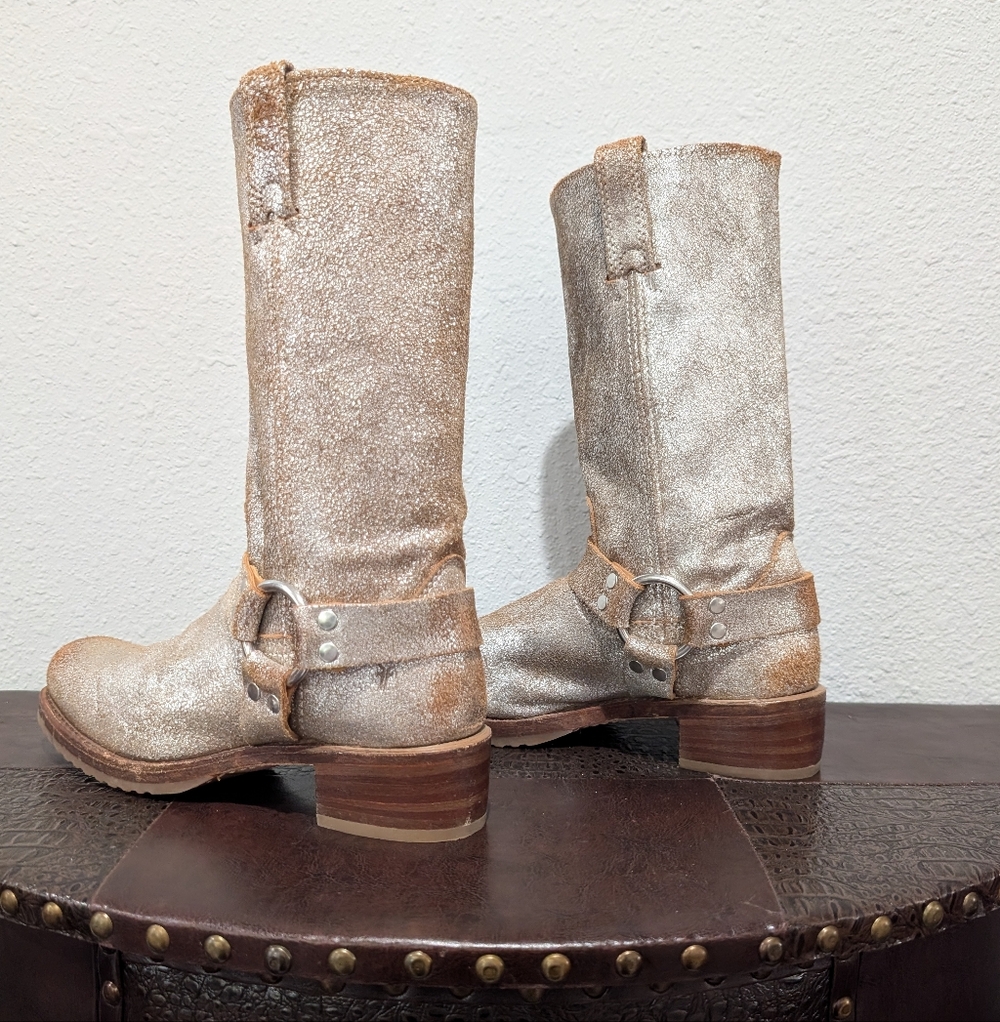 Frye Metallic Harness Boot 12R Size 8.5 - Picture 2 of 15